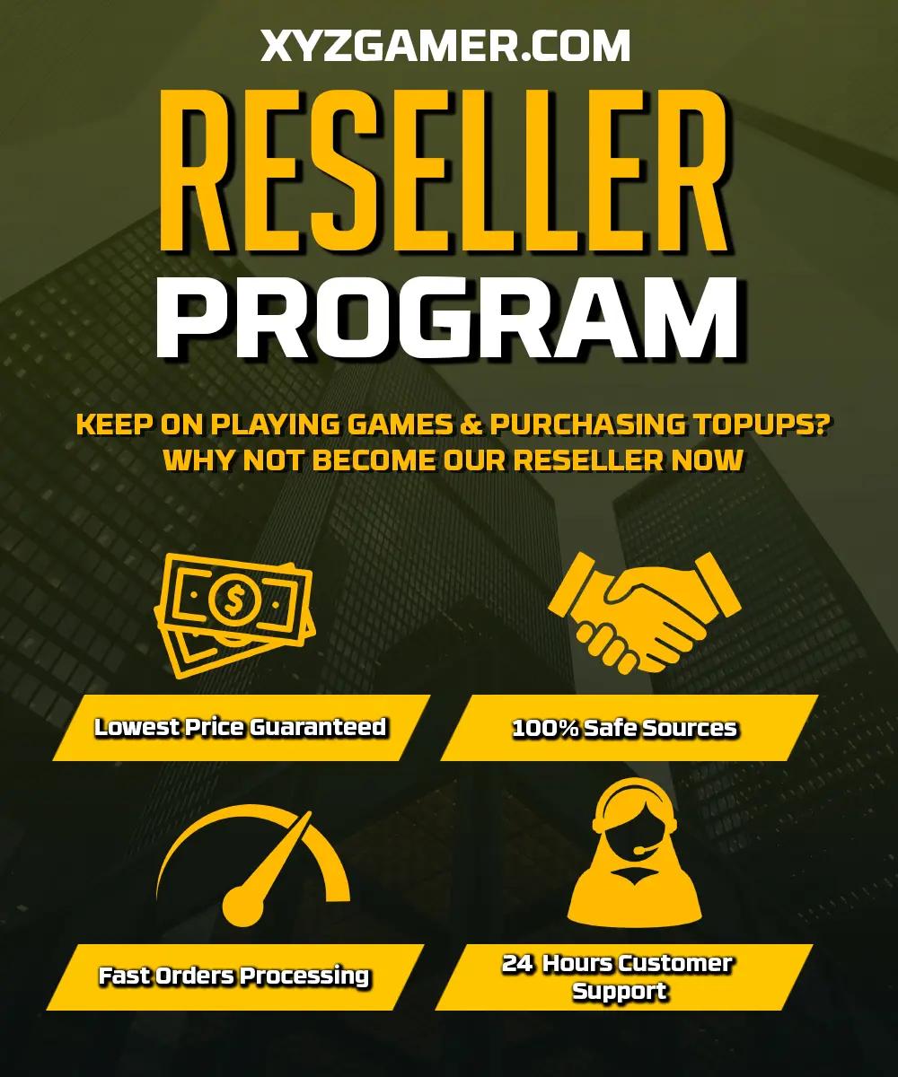 XYZGAMER Reseller Program - Join our gaming top-up reseller network and earn competitive commissions with no registration fee